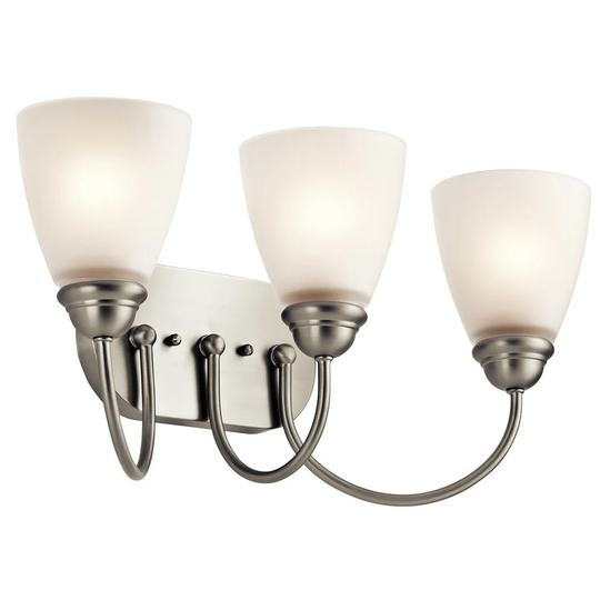 Kichler Lighting Jolie Collection 3-light Brushed Nickel Bath/Vanity Light
