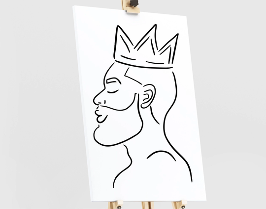 King Man Crown Stencil For Paint Parties - Reusable Tracing Template & Sip Supplies Acrylic Painting