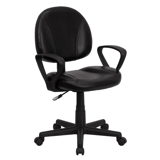 Mid-Back LeatherSoft Swivel Ergonomic Task Office Adjustable Chair w/ Arms