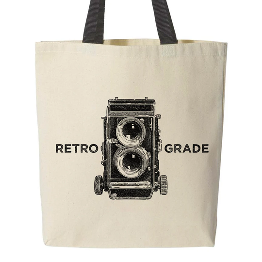 Vintage Camera Tote Bag, Retro Grade Centered With Makeup Photography Lover Gift, Bag