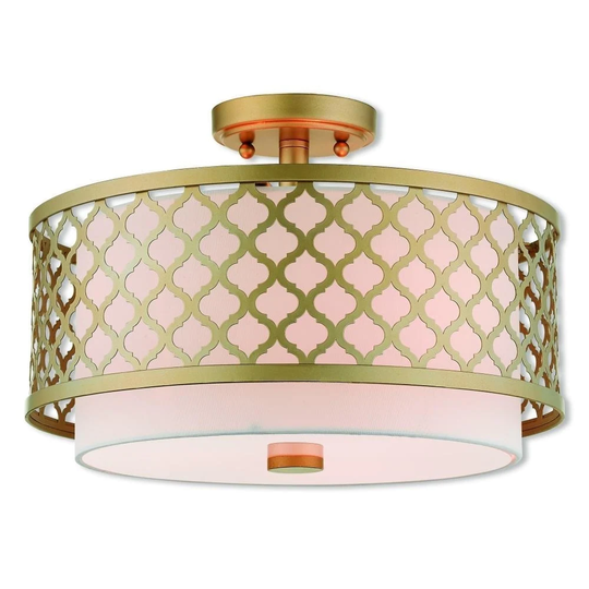 Livex Lighting 41108-33 Arabesque 3 Light Goldtone Indoor Flush Mount