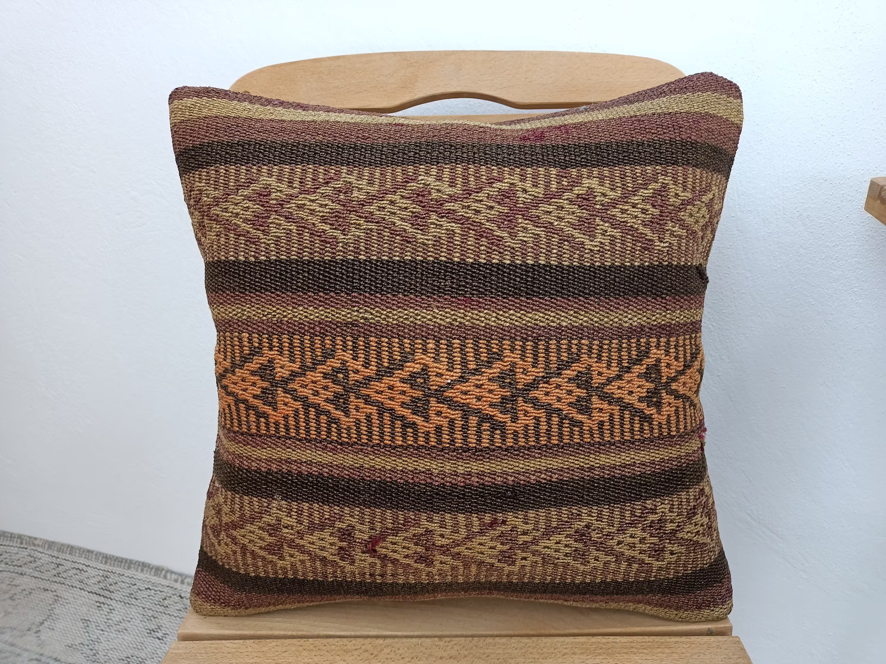 16x16 Bench Pillow, Wicker Sofa Chair Cushion Cover, Floor Farm House Antique Pouf 16-16Vt39