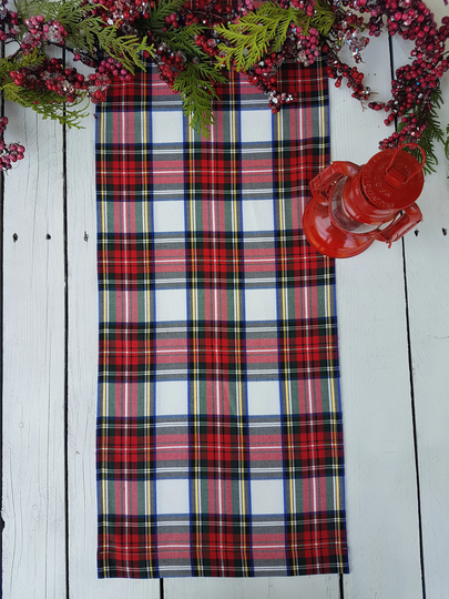 Tartan Table Runner - Plaid, Tartan, Check, Red, Blue, Black, Green, White