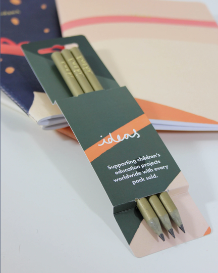 Recycled Gold Pencils in Green Idea's Sleeve