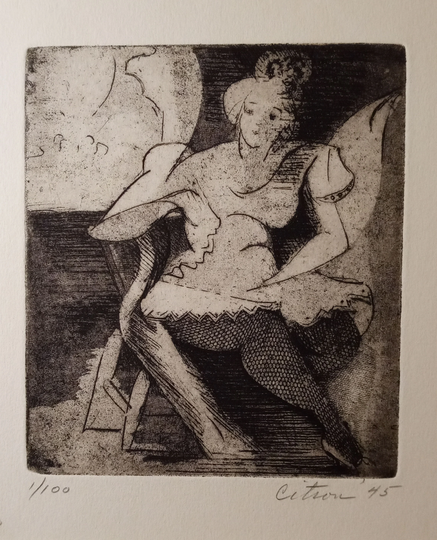 Minna Citron | American 1896-1991 "The Dancer", 1945, Signed in Pencil | Free Sshipping