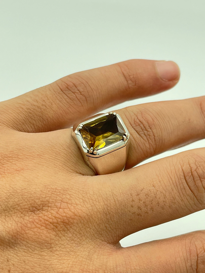 Men's Zultanite Stone Silver Ring, Color Changing Gemstone Christmas Gift Idea, For Father, Men, Men