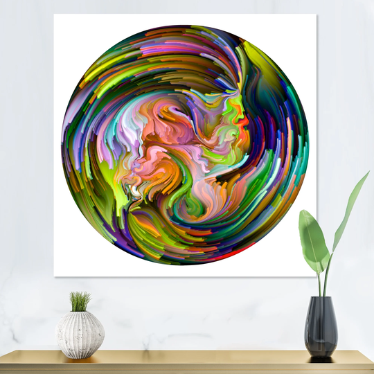Designart 'Circle Colorful Liquid Color II' Modern Canvas artwork