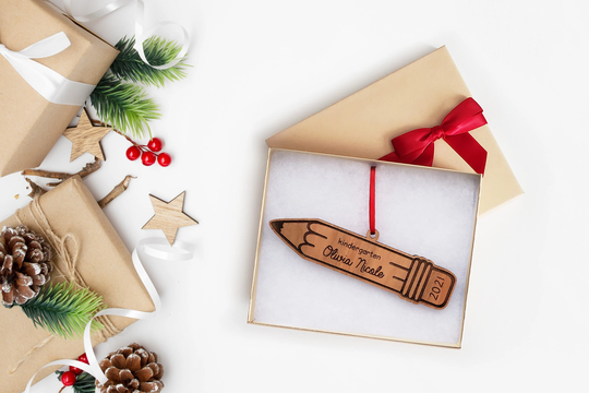 First Year Of School Kindergarten Preschool Ornament 2022 | Pencil For Student Or Teacher