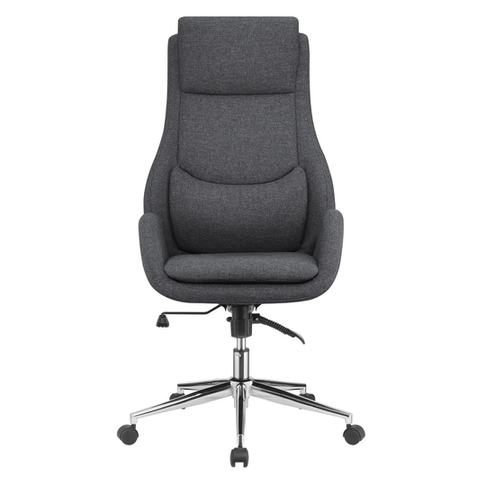Upholstered Office Chair With Padded Seat in Grey