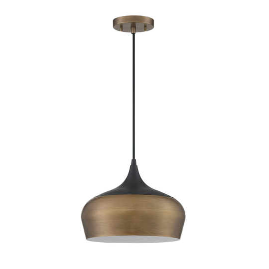 Orian 1-Light Brass and Black Pendant