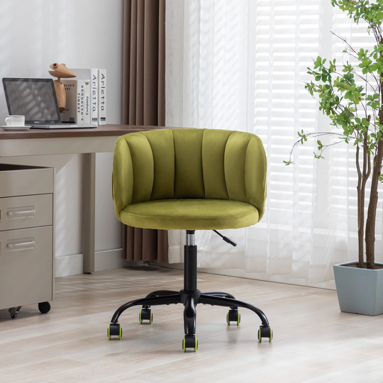 Velvet Rolling Office Chair with Casters