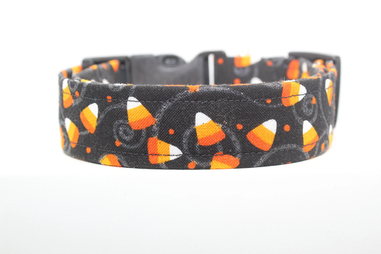 Mini Candy Corn Dog Collar, Handmade Fabric Custom Dog Collars, Collars For Dogs, Dogs