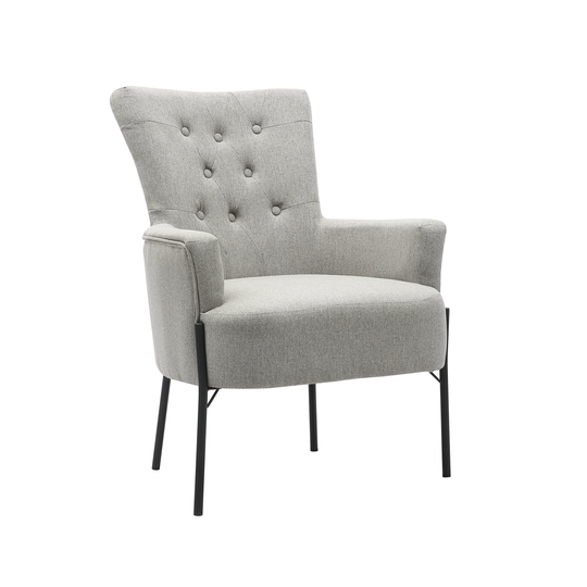 Porthos Home Vienna Accent Chair, Tufted Fabric Upholstery, Iron Legs