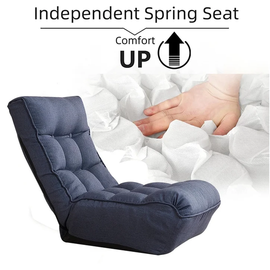 Versatile Folding Chair Single Tatami Sofa Reclining Chair with High Density Sponge and Soft Fabric