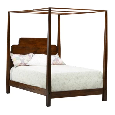 English Pub Stair-Step Pencil Queen Canopy Bed