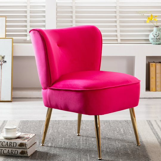 Accent Side Wingback Chair Velvet Upholstered Seat Chairs