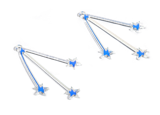 Colorful Acrylic Stars Earring Charms - Star Pendant Jewelry Making Supplies Color Codea575 43.82x30.43x1.72mm Ac2244-A575