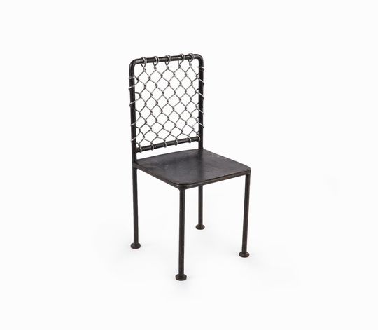 Miniature Metal Chair Sculpture Mid Century Modern