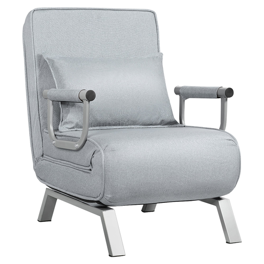 5 Position Adjustable Folding Sofa Chair Full Padded Lounger Recline