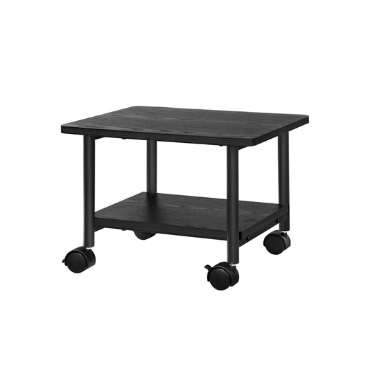 Under Desk Printer Stand and Mobile Machine Cart with Shelf Heavy Duty Storage Rack for Office Home Black