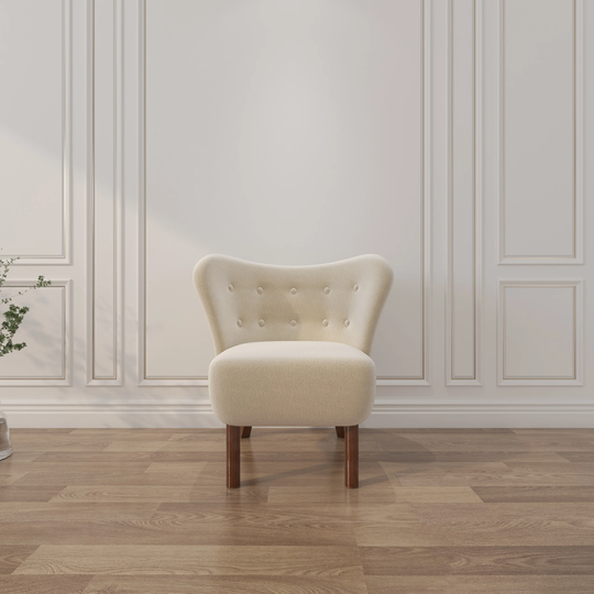 Tufted Side Chair with Solid Wood Legs