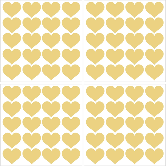 Metallic Gold Hearts Wall Art Kit
