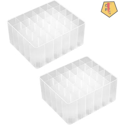 2 Pack 30-Slot Art Markers Pen Holder Desk Stand Organizer Storage Tray Marker Empty Storage Pack(Clear)