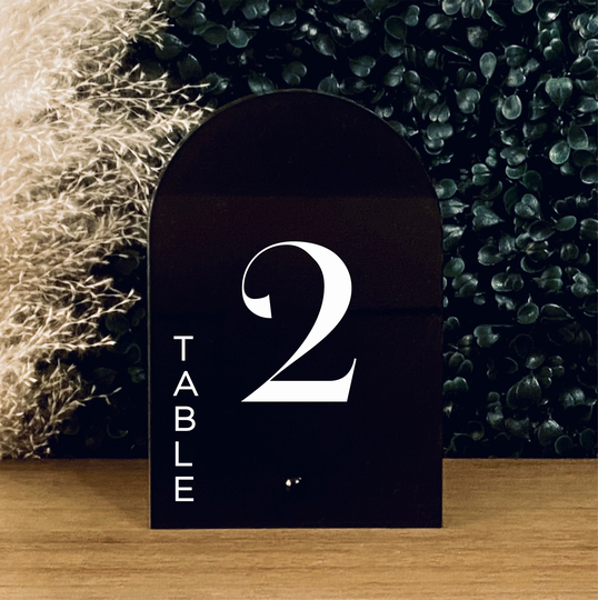 Wedding Table Numbers With Stand || Clear Acrylic Calligraphy Signage Rustic Number 03-040-024