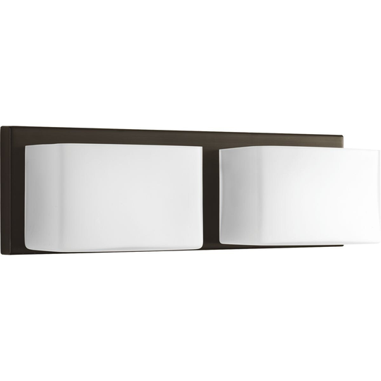 Ace LED Collection 2-Light Antique Bronze Etched Glass Modern LED Bath Vanity Light