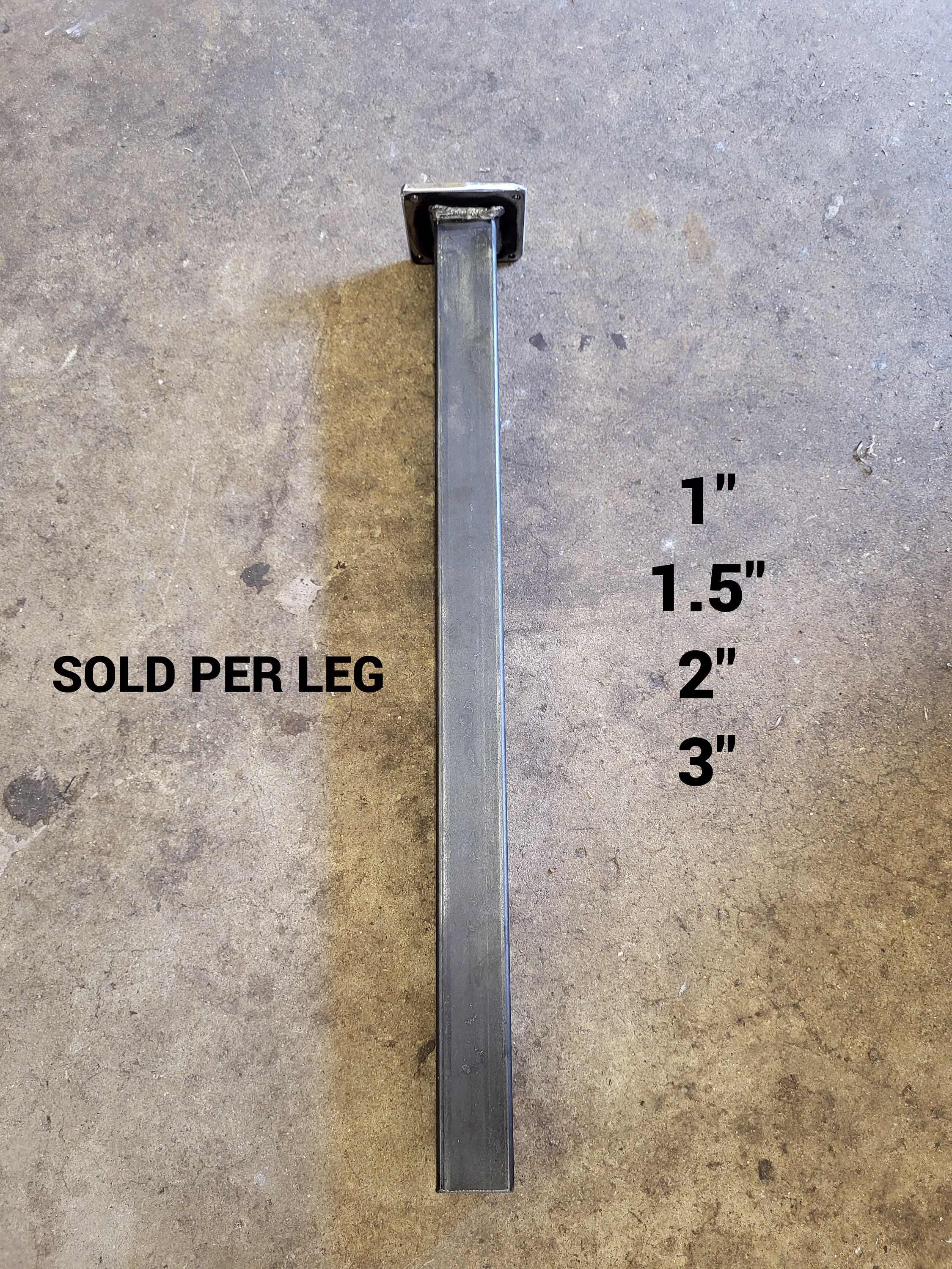 Metal Table Leg Furniture 4-44" High, Center Post Leg, 1"-3" Square Single Sold As Each