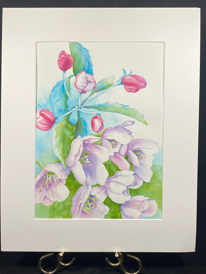 Original Watercolor & Pencil, Tulips, By Saundra Devick