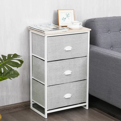Plains 3 - Drawer Metal Nightstand