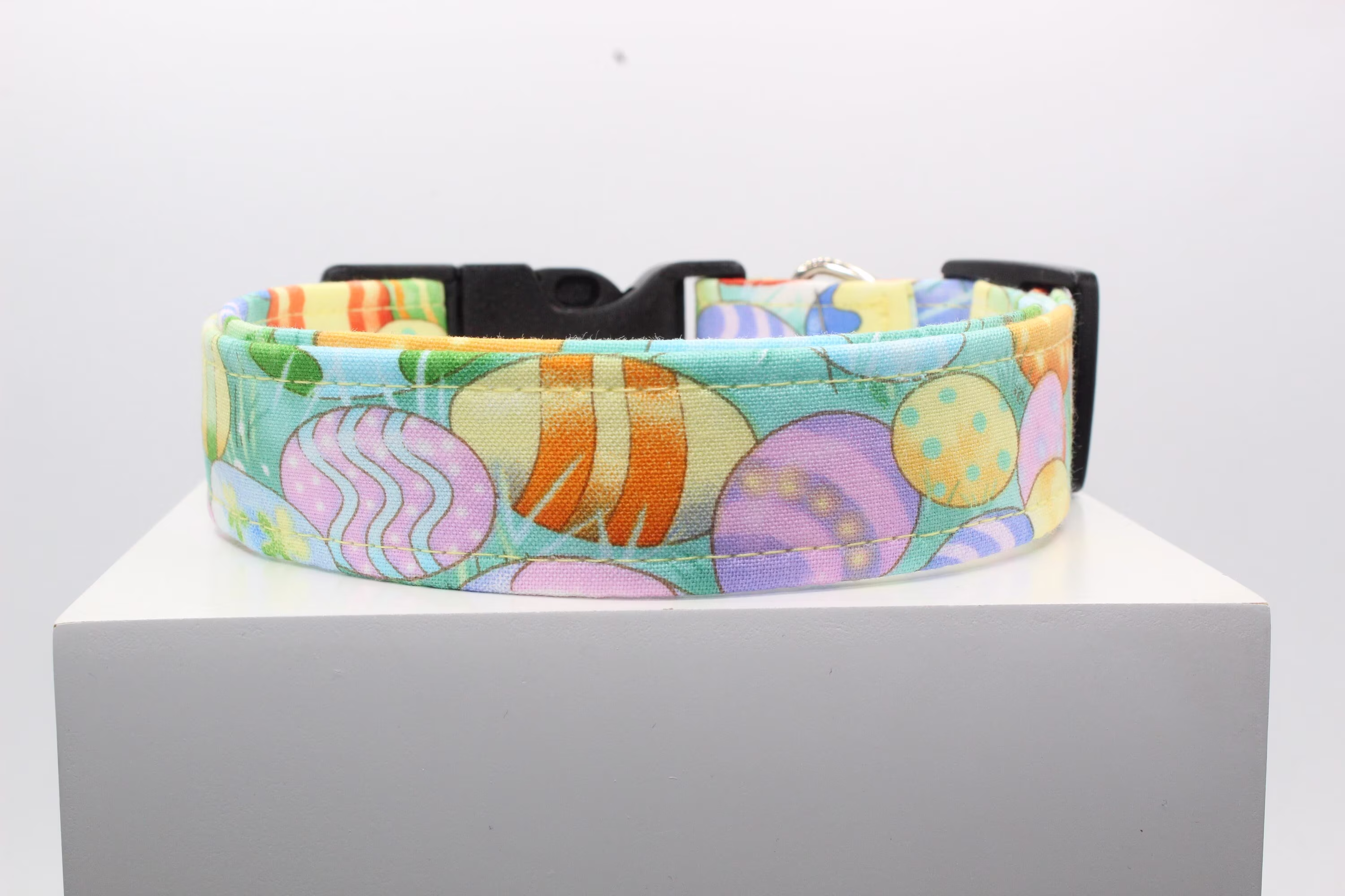 Easter Eggs Hunt Dog Collars, Custom Collar, Fabric Print Handmade Dog Collars