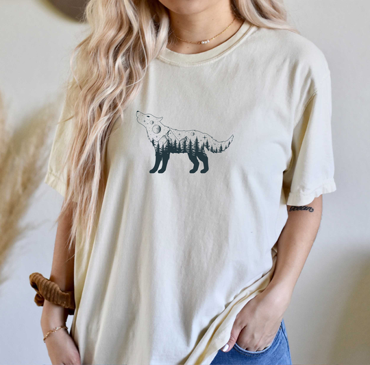 Comfort Colors Celestial Wolf Shirt, Tee, Top, Animals T-Shirt, Comfy Oversized Boho Shirt