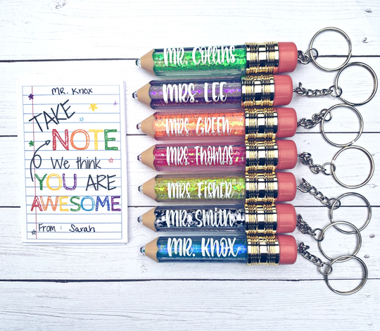 Teacher Gift, Pencil Keychain, Pencil Keychain