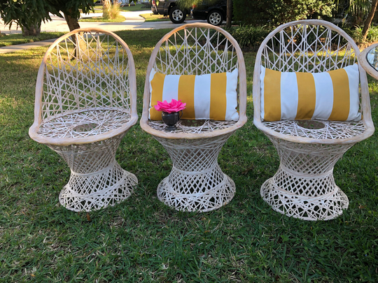 Russell Woodard Style Spun Fiberglass Chair /3 Available/Mid Century Patio Style At Retro Daisy Girl