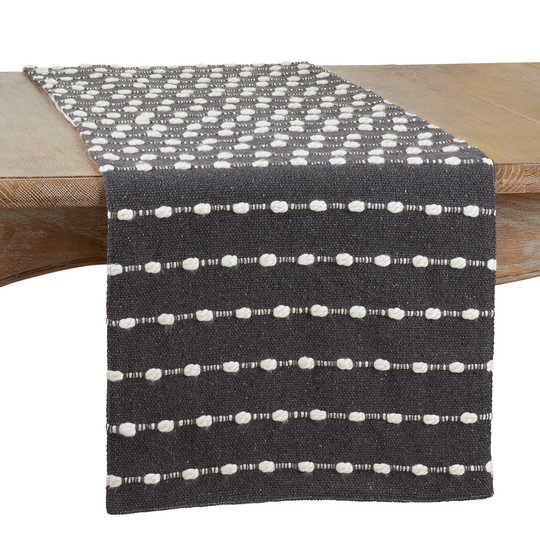 Striped Table Runner With Chunky Design - 16"x72"