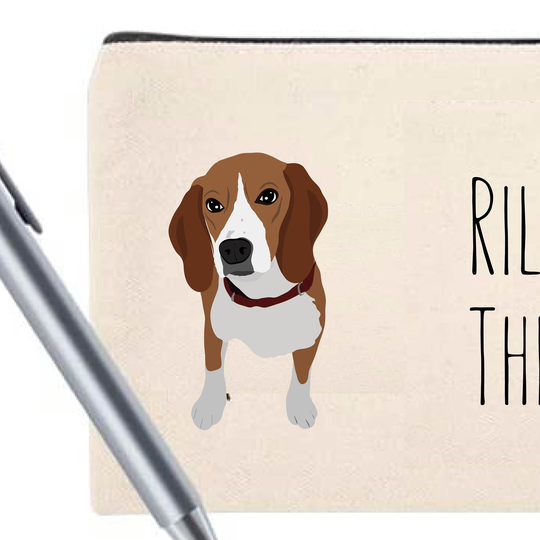 Beagle Cosmetic Bag | Travel Pencil Pouch Mask