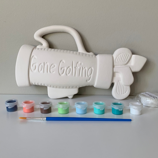 Golf Wall Decor, Golfing Pottery Painting Kit, Diy Pottery Kit, Room Ready-To-Paint Ceramic
