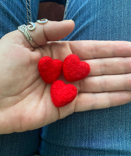 Super Easy Introduction To Basic Needle Felting - Little Hearts Mini Kit Beginners, Kids & Adults Art Craft