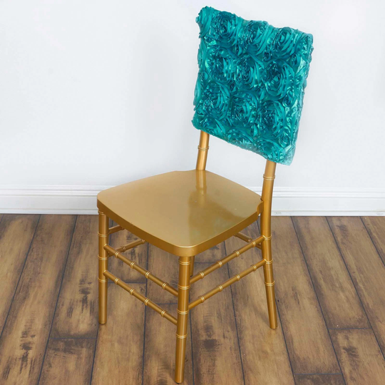 16" Turquoise Rosette Chiavari Chair Caps Cover, Wedding Decor Back Topper