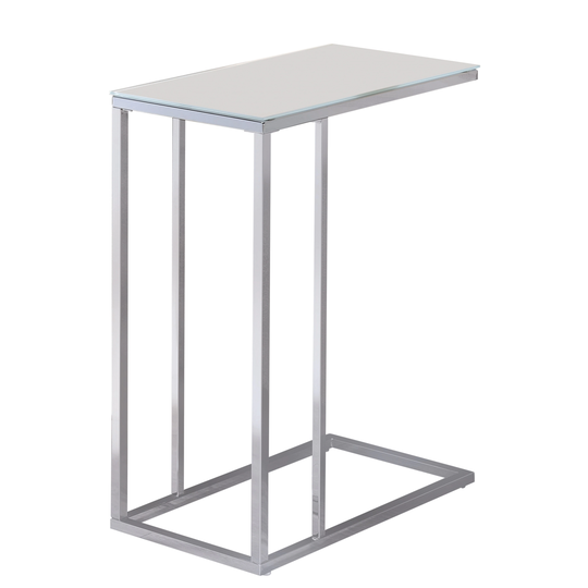 Sleek Design Snack Table with Frosted Tempered Glass Top