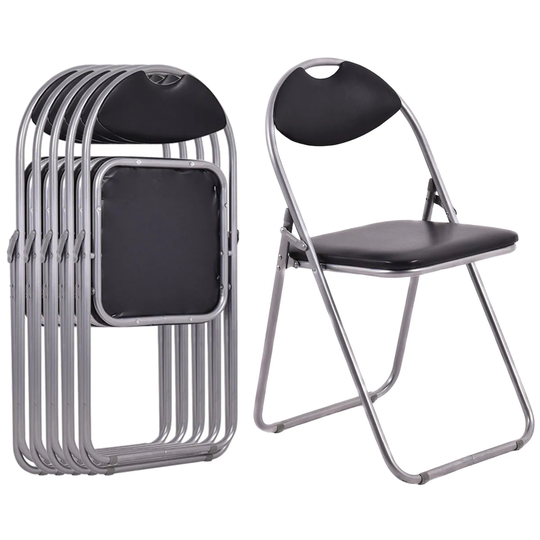 6-piece U-Shape Folding Chairs - 17 2/5" x 18 1/2" x 31 1/5"