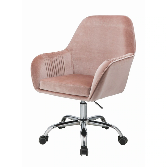 Eimer Office Chair in Peach Velvet Chrome