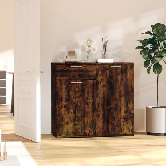 Sideboard Smoked Oak 31.5"x14.2"x29.5" Engineered Wood