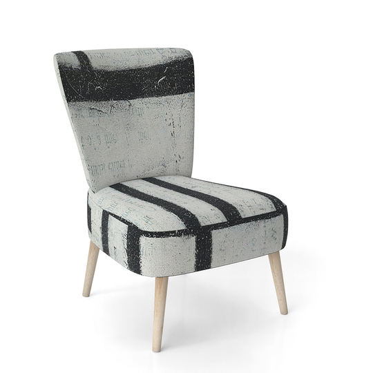 Designart 'Black and White Labyrinth Geometric' Upholstered Mid-Century Accent Chair