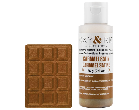 Caramel Satin Gemstone Colored Cocoa Butter - High Quality Colored Cocoa Butter Creates Vibrant & Colorful Chocolates With A Luster Finish