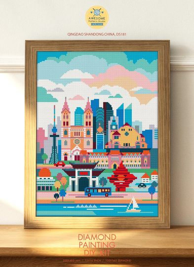 Qingdao Shandong China Ds181, Diamond Painting Diy Kit | City Pattern Country Full