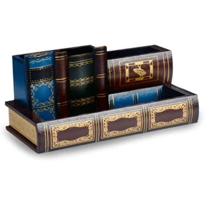 Decorative Wooden Pencil Holders Desk Organizer - Library Book Design