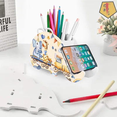Desk Supplies Organiser, Cute Elephant Pencil Holder Multifunctional Office Accessories Desk Decoration With Cell Phone Stand Office Supplies Desk De